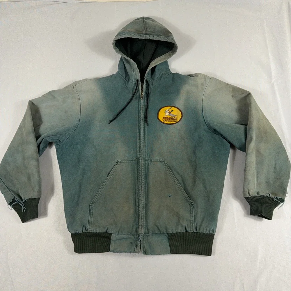 Thrashed Faded Jacket Sun Distressed Workwear Zip Hoodie‎ Grunge Skate XL